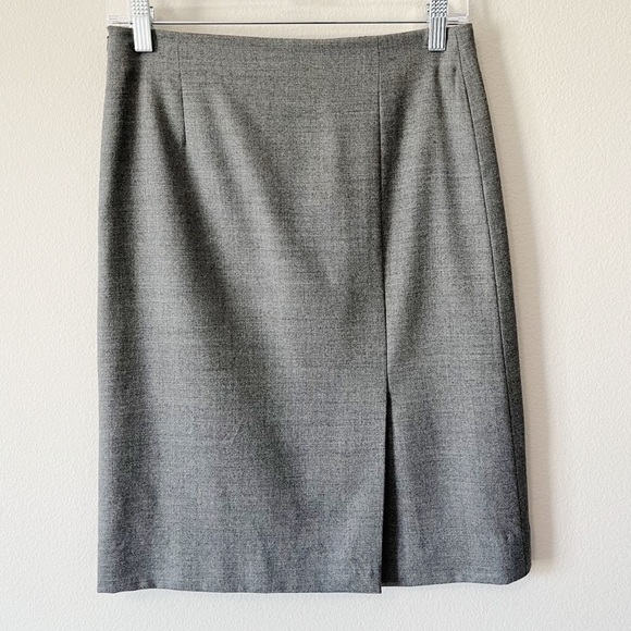 Falconnable Wool Pencil Suit Skirt Light Gray Size 2 Lined Professional Workwear - Picture 5 of 10